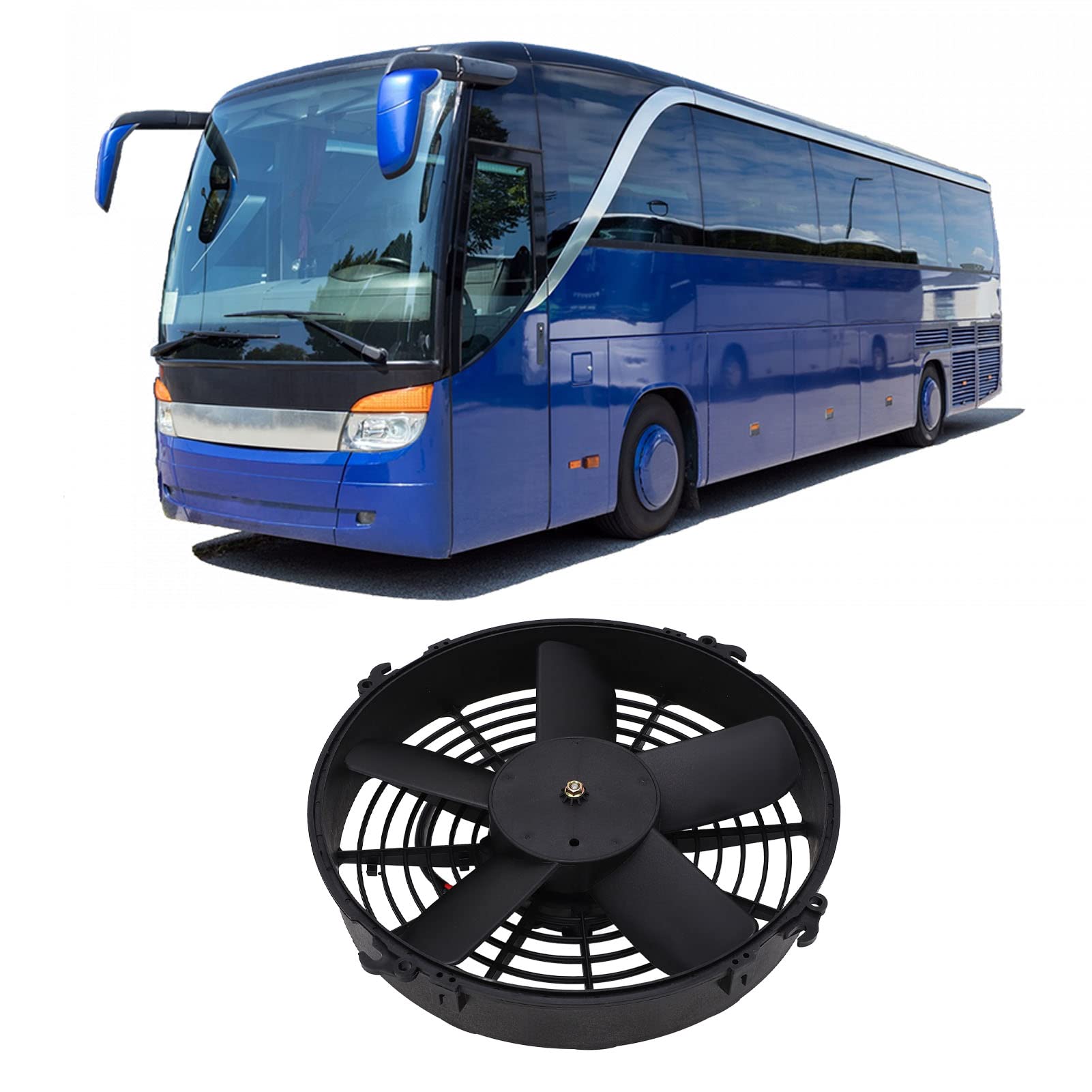 330 Mm AC-Kondensator, Elektrischer Lüfter, 24 V, 160 W, Hohe Leistung, Fünf Flügel, Klimaanlage, Kühlerlüfterbaugruppe für Busse, LKWs