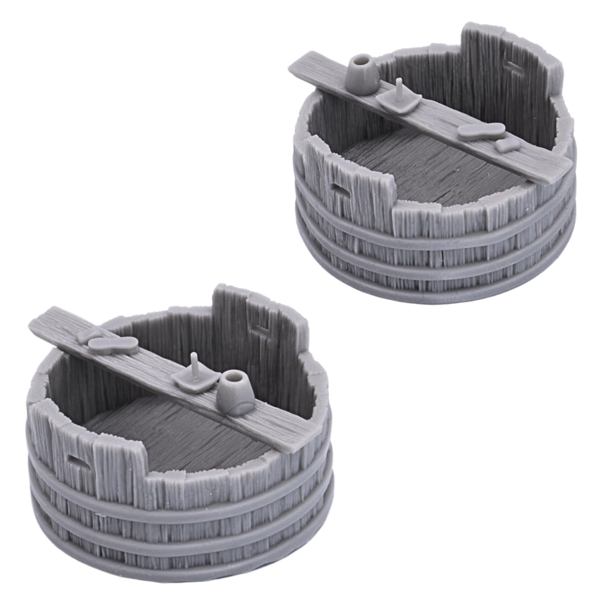 Set De Miniaturas De Muebles Rústicos De Madera Para Terrenos De Juegos De Mesa – Piezas De Taberna, Mazmorra Y Paisajes Medievales, Compatibles Con Figuras De 28-32 Mm, Listas Para Pintar, De Printable Scenery Y Forged Terrain