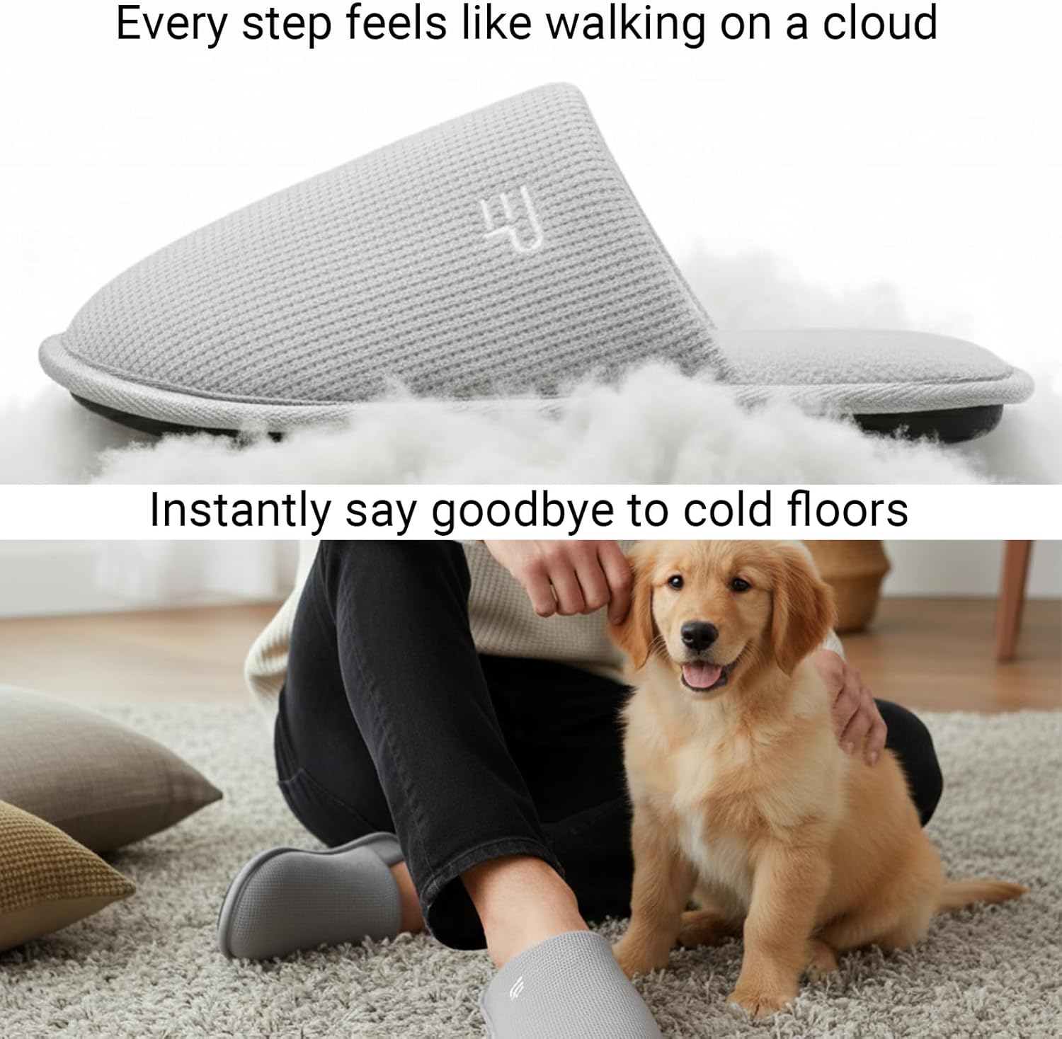 Mens Memory Foam Slippers Lightweight House Shoes for Indoor Outdoor Travel - Image 4