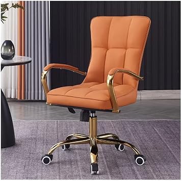 Comfortable Ergonomic Office Chair,Adjustable Swivel Home Office Desk Chair, Leather Office Chair with Armrest Computer Chair for Heavy People,Home Executive Office ChairOrange