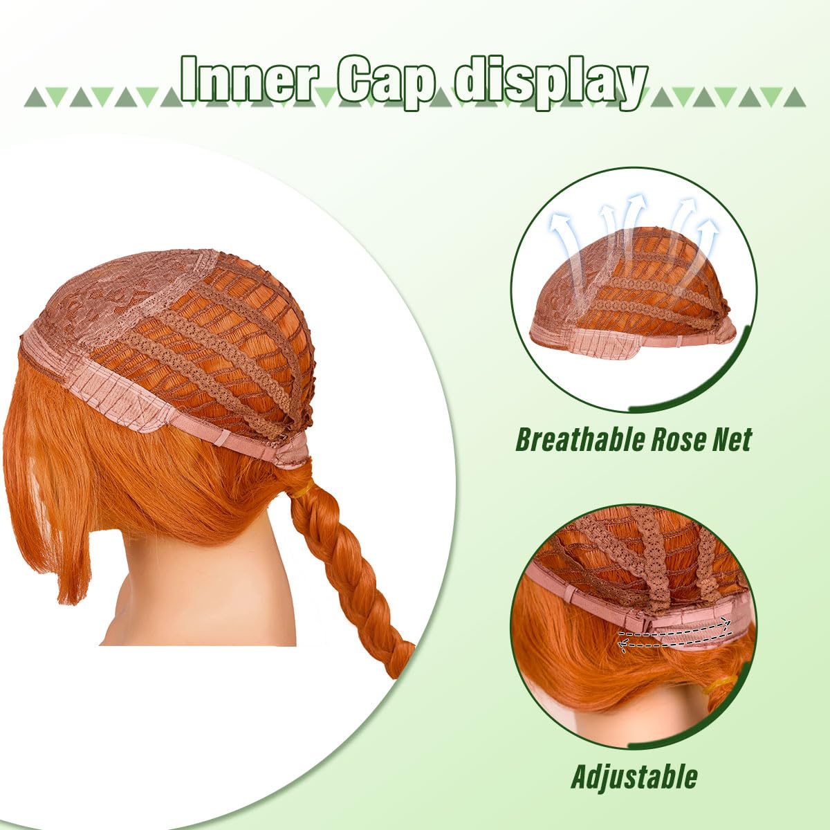 ColorGround Long Braided Reddish Brown Heat Resistant Costume Wig for Fiona Cosplay - Image 4