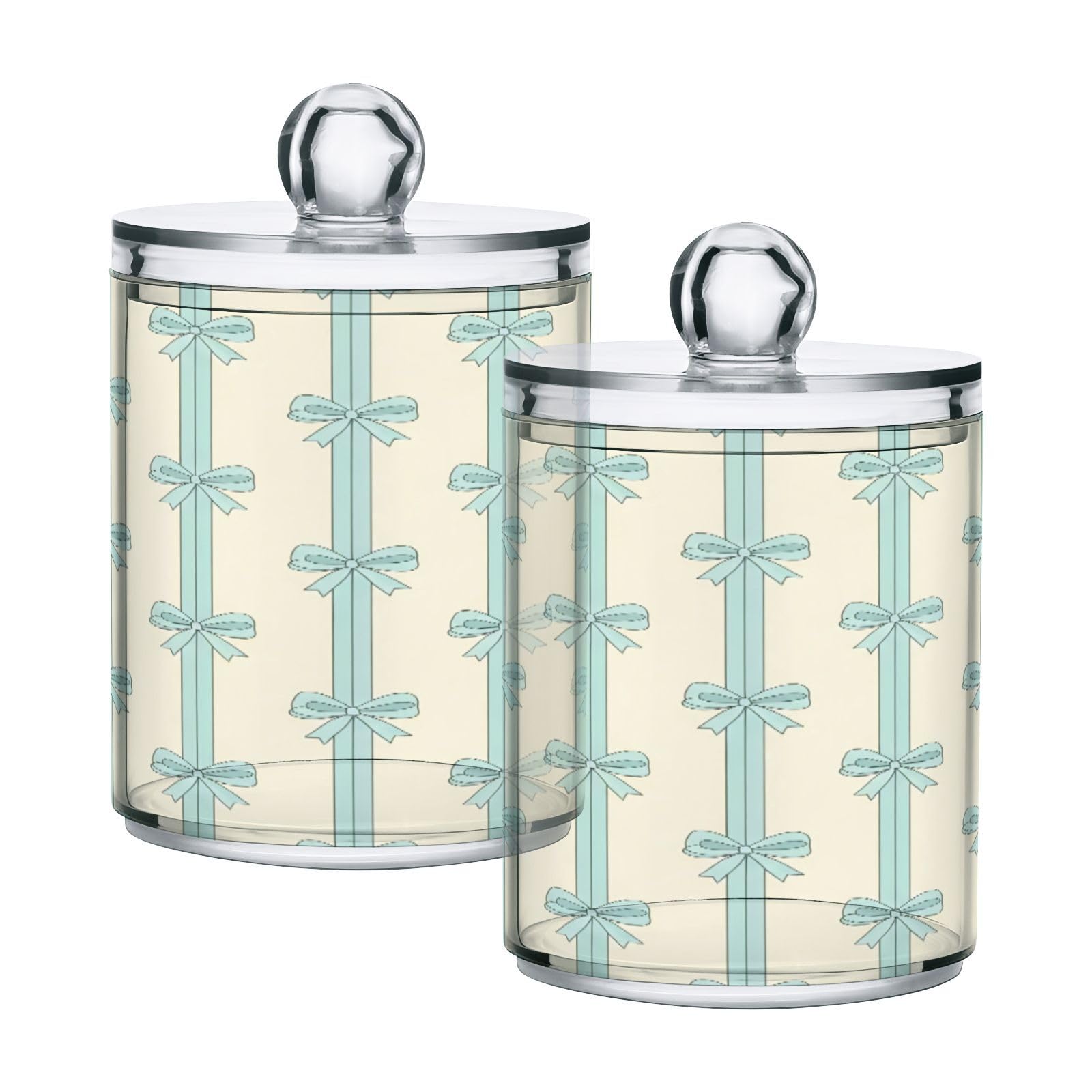 Dispensador de bastoncillos y algodón para un tocador organizado kit de 4 tarros transparentes