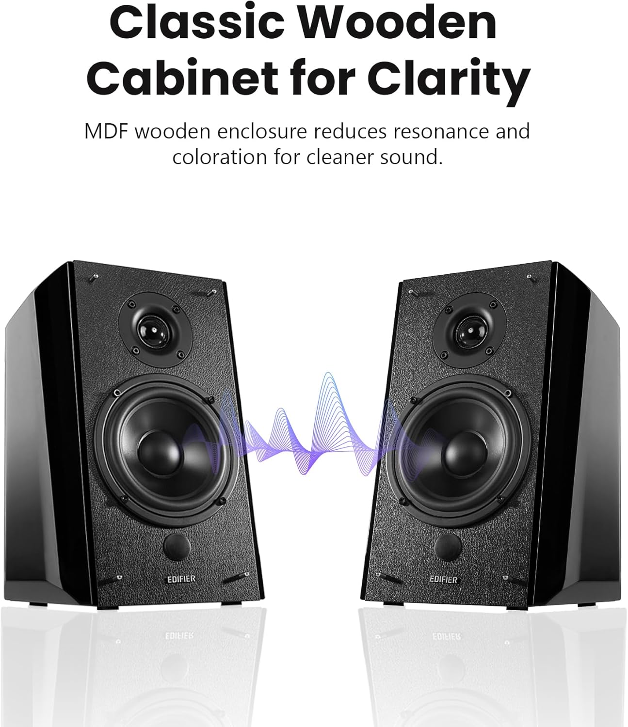 Edifier R2000DB Active Bluetooth Bookshelf Speakers - Optical Input - 2.0 Wireless Near-Field Studio Monitor Speaker - 120 Watts RMS with 5″ Large Woofer – Black - Image 8