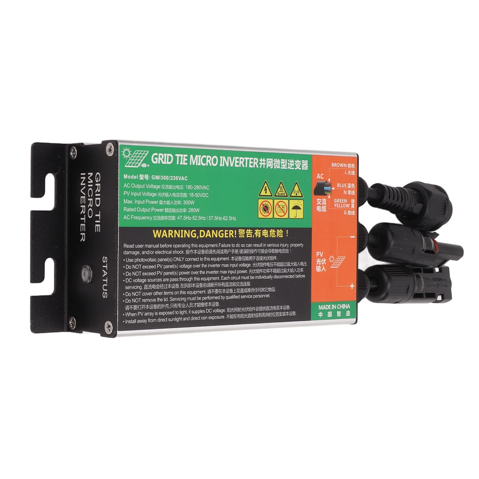 Compact Solar Inverter 300W Waterproof Sine Waving Inverter for Solar