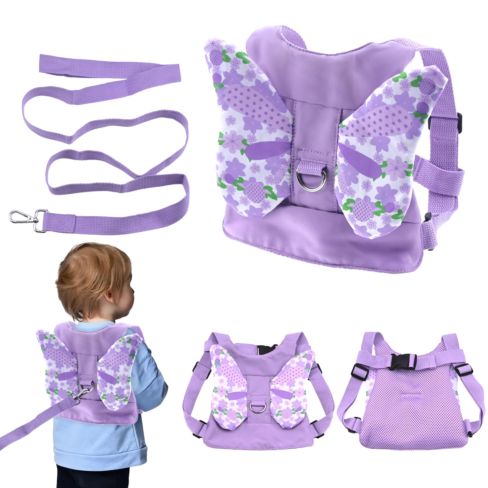 Pengshow Baby Reins, Purple Toddler Reins, Baby Walking Harness Anti-Falls