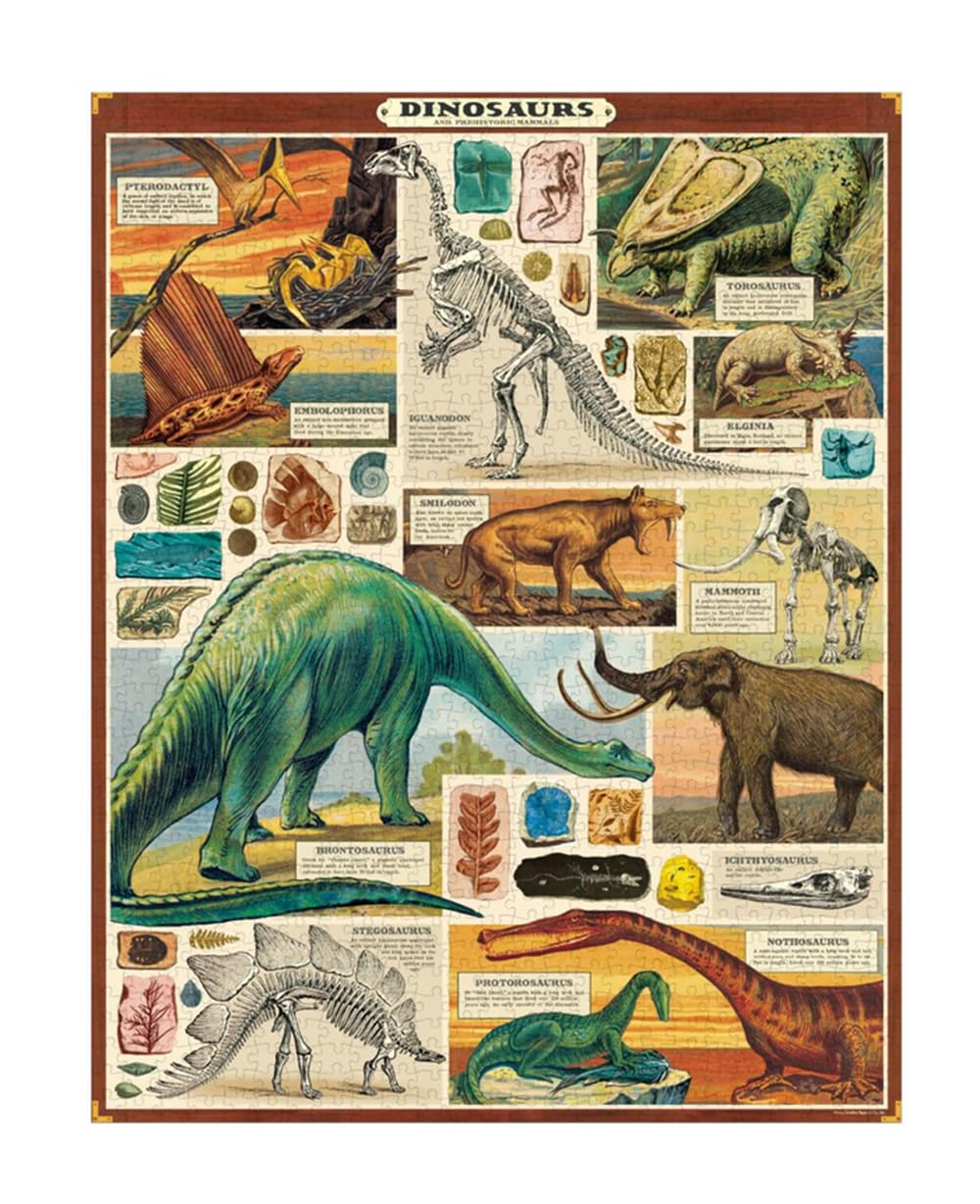 Cavallini & Co. Flora Dinosaurs Puzzle- 1000 Pieces