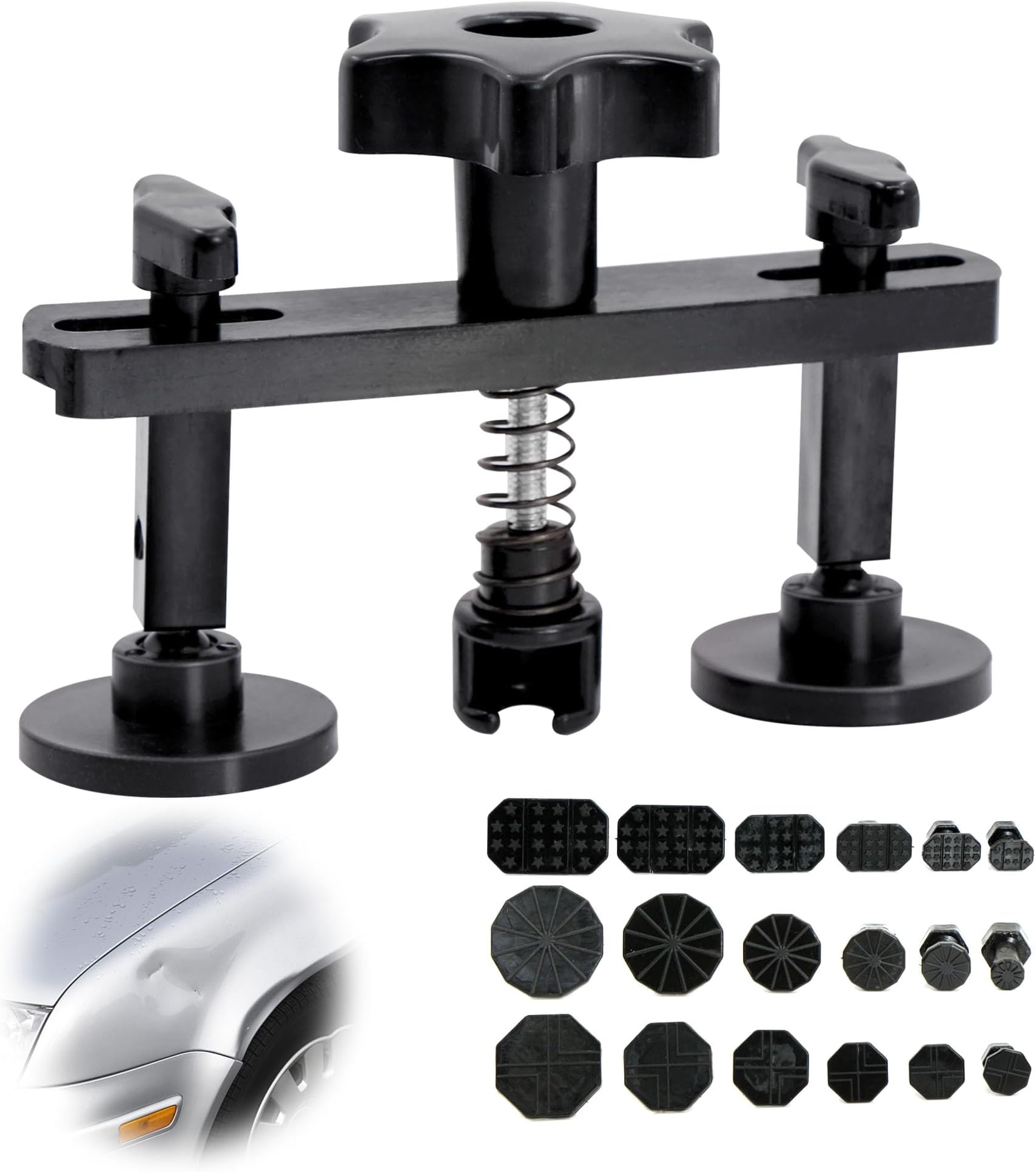 mimzemamz Car Dent Repair Kit Dent Puller Dent Removal Tool - Dent Removal DIY Repair Puller with 18 Pieces Puller Tabs Kit Car Body Damage Repair Car Body Hand Tool