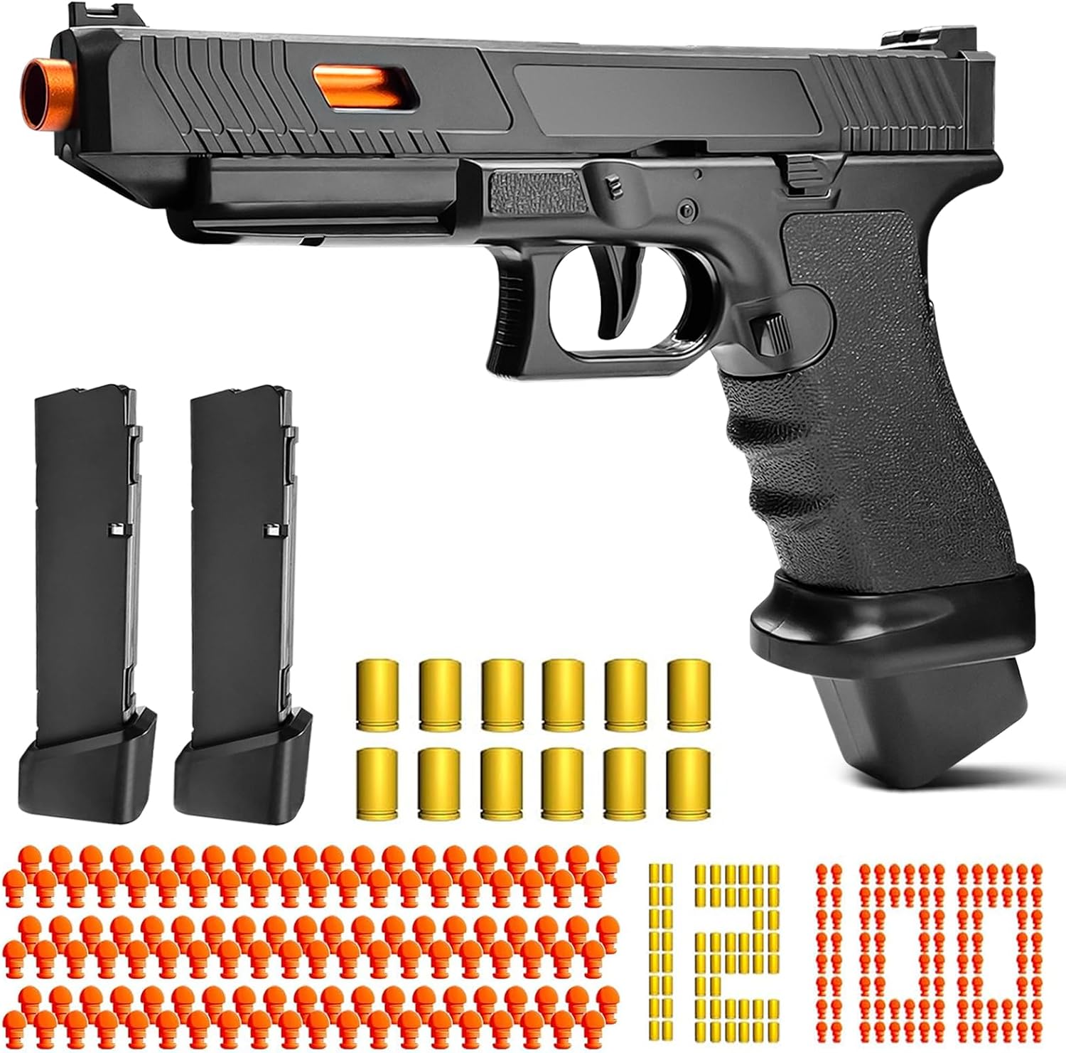 Automatic Shell Ejecting Toy Gun, Soft Bullet Toy Gun Pistol for Kids, Boys and Girls 8-12 (Khaki)