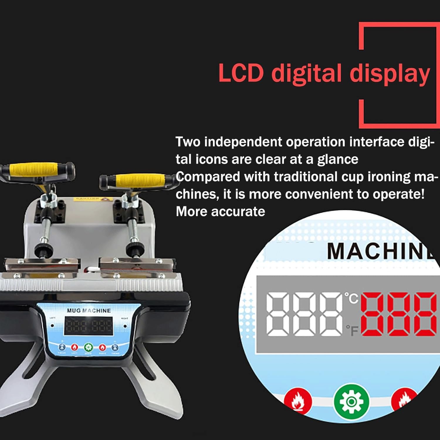 Pressa di calore per sublimazione, stampa a doppia stazione con controllo LCD per tazze da 11 oz, 15 oz, 17 oz, ideale per la stampa di disegni personalizzati