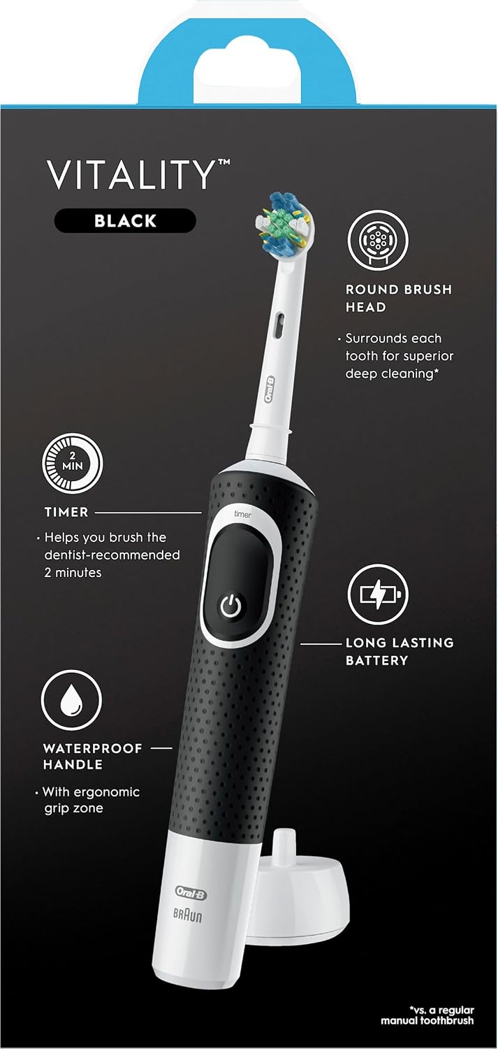 Oral-B Vitality Electric Toothbrush with (1) Brush Head, Rechargeable, Black
