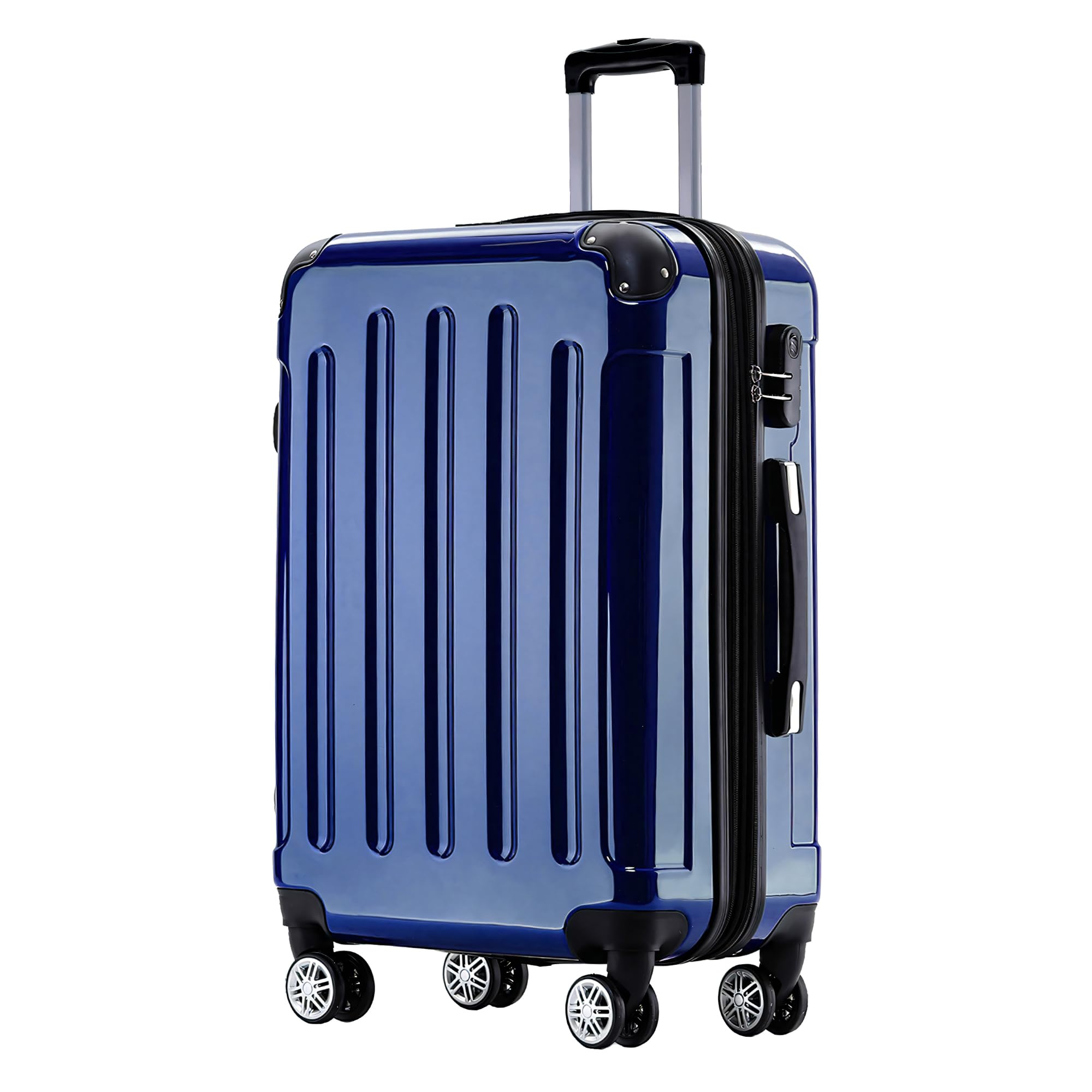 BEIBYE Zwillingsrollen 2048 Hartschale Trolley Koffer Reisekoffer Taschen Gepäck in M-L-XL-Set (Blau, XL)