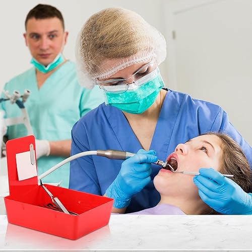 Miniatura 13 de Tioncy Paquete de 14 bandejas de laboratorio de trabajo dental, estuche de trabajo de laboratorio dental, sartenes de plástico medianas con clip