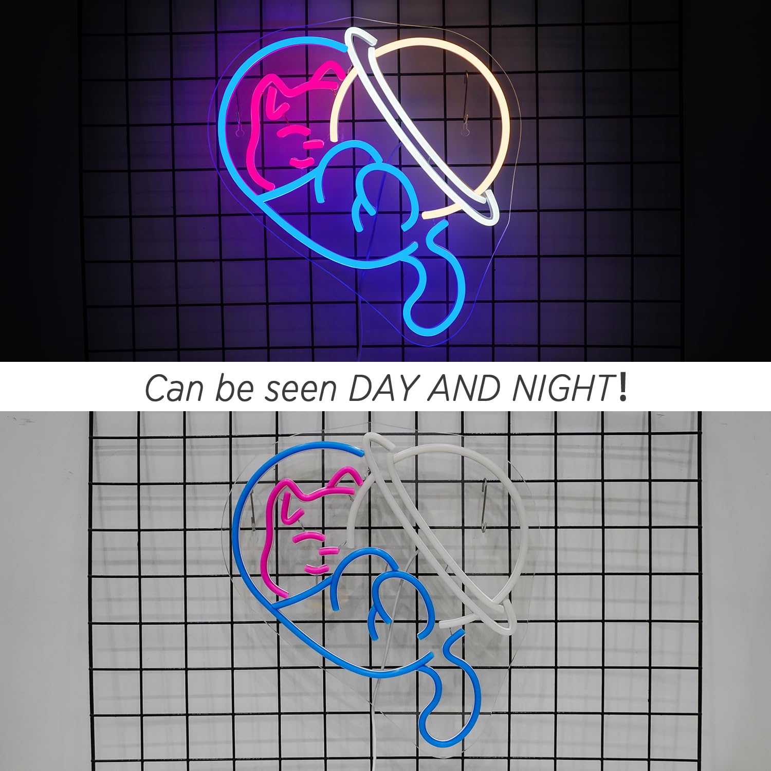 Horseneon Astronautischer Planet Cat Neon schild Katze Neon Sign Tier Neon Light für Schlafzimmer USB Dimmer LED Schild Leuchtreklame für Wand Katzenliebhaber Kinderzimmer Wohnzimmer