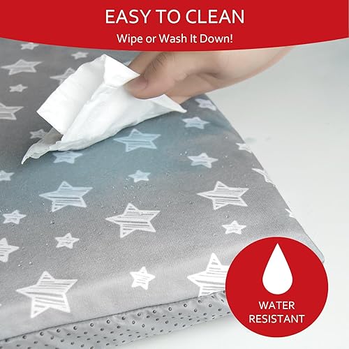 Miniatura 4 de Funda para tapete para corralito de bebé (solo cubierta), protector impermeable antideslizante, se adapta a 50 x 50 pulgadas