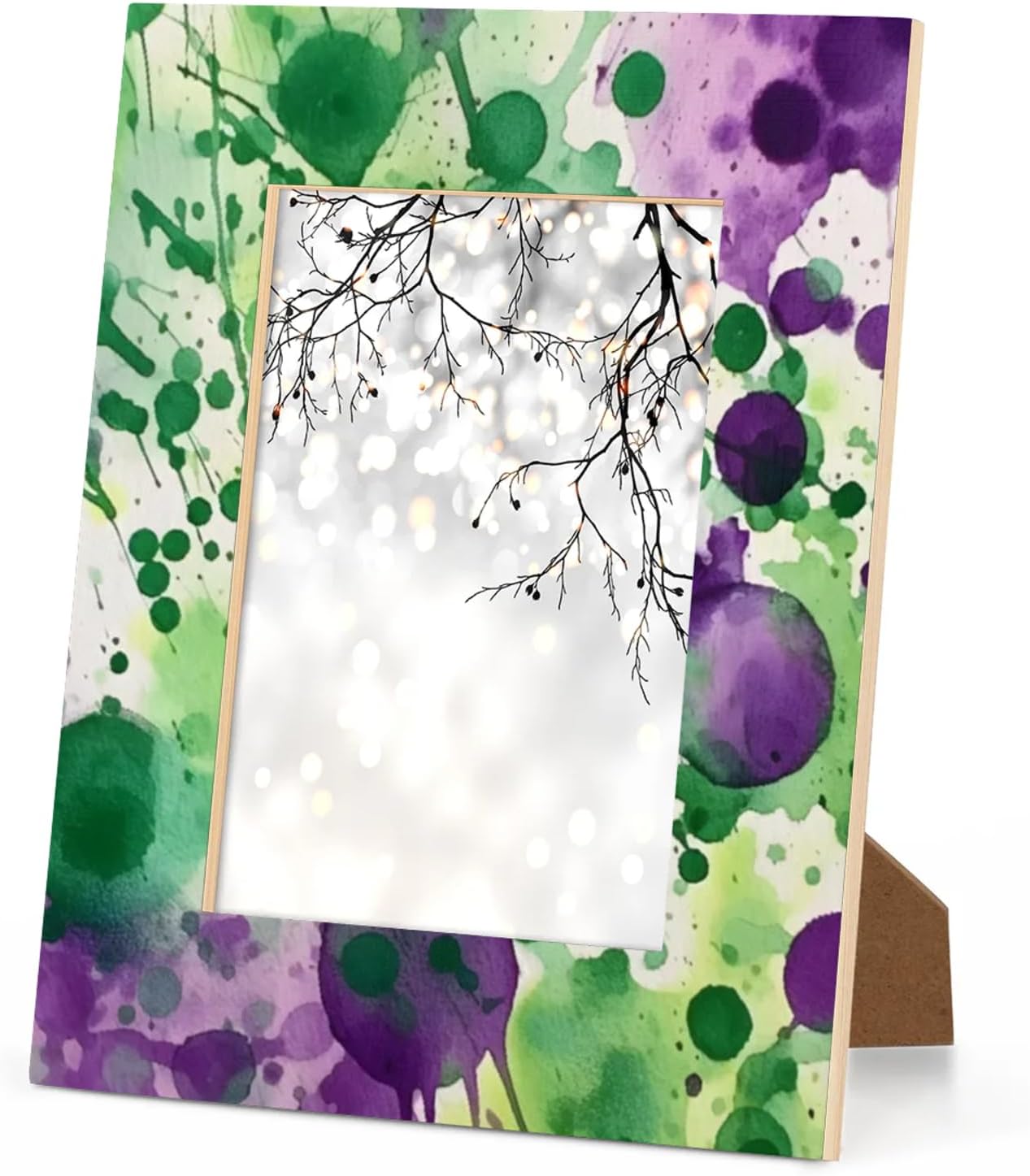 Purple Tie Dye Picture Frame 8x10, Tie Dye Texture 8x10Photo Frame Horizontal &Vertical Display 8 by 10Wooden Picture Frame for Desktop or Wall Decoration