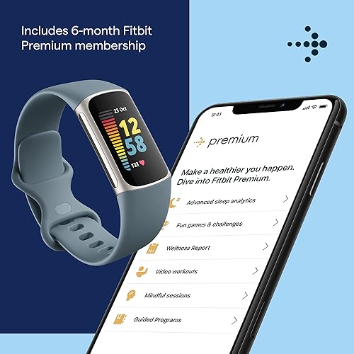 Miniatura 7 de Fitbit Charge 5 - Rastreador avanzado de salud y fitness con GPS integrado, herramientas de gestión del estrés, seguimiento del sueño, frecuencia