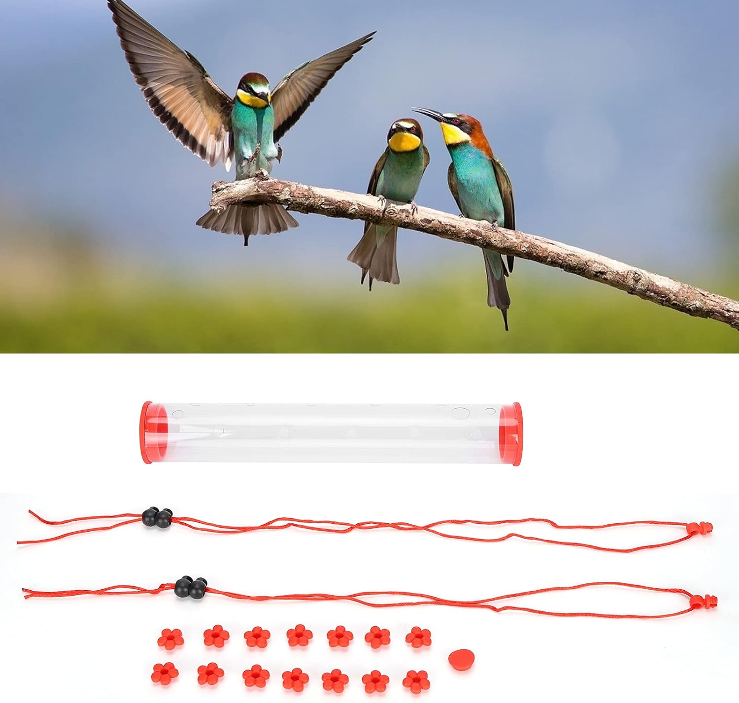 フック付き ロングチューブ に吊るすハチドリの 餌箱 フック付き ロングチューブ に吊るすハチドリの 餌箱