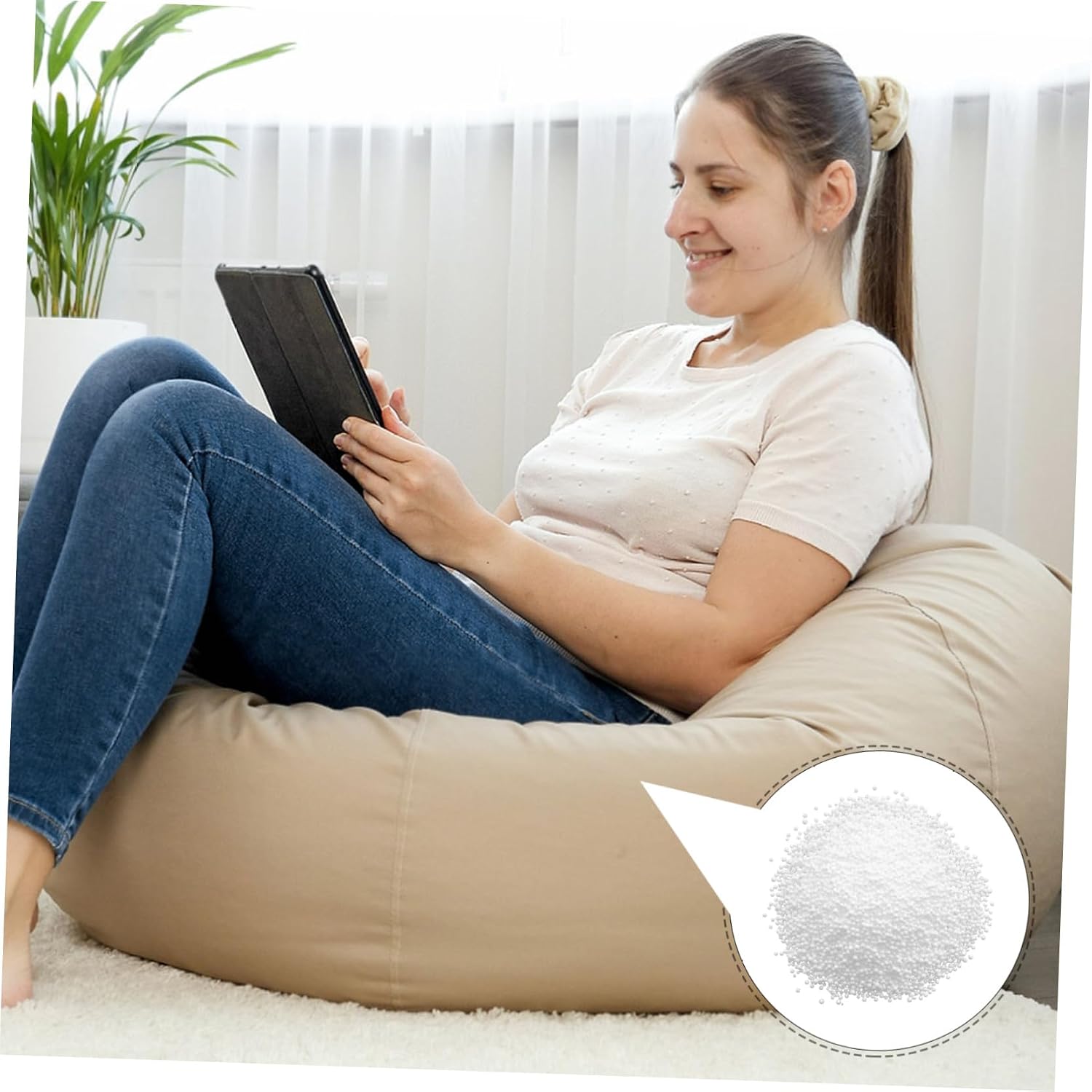 1bag Bean Refill Pillow Filling Stuffing Sofa Foam Particles Couch Filler