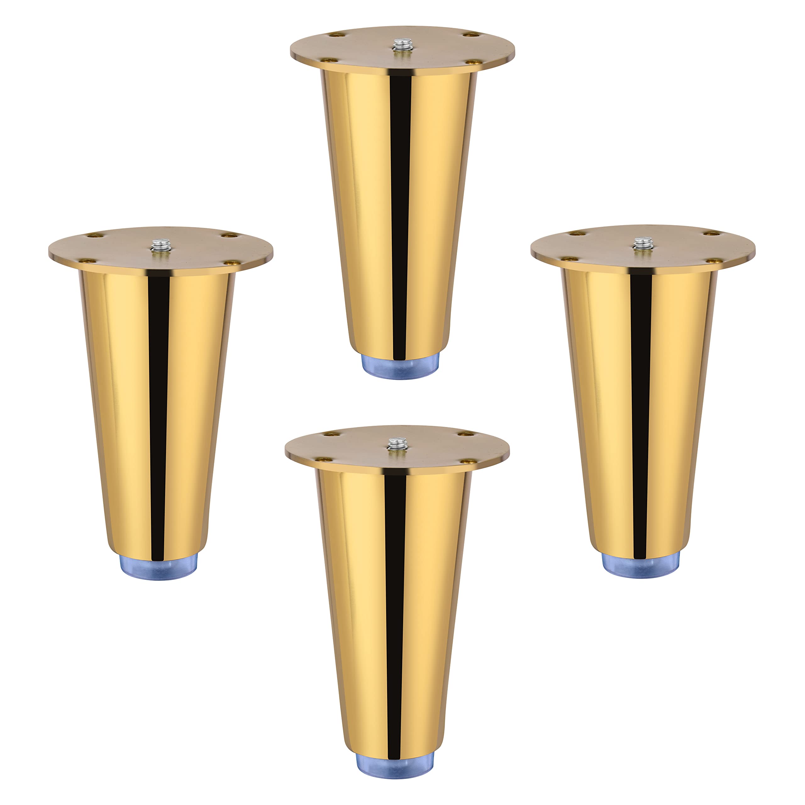 LAPO 4 Pack Heavy Duty Stainless Steel 4 inch Sofa Legs for Furniture Fitting | Sofa Hardware Leg | Cone Shape Sofa Leg (Gold Finish) Pack of 4 pcs