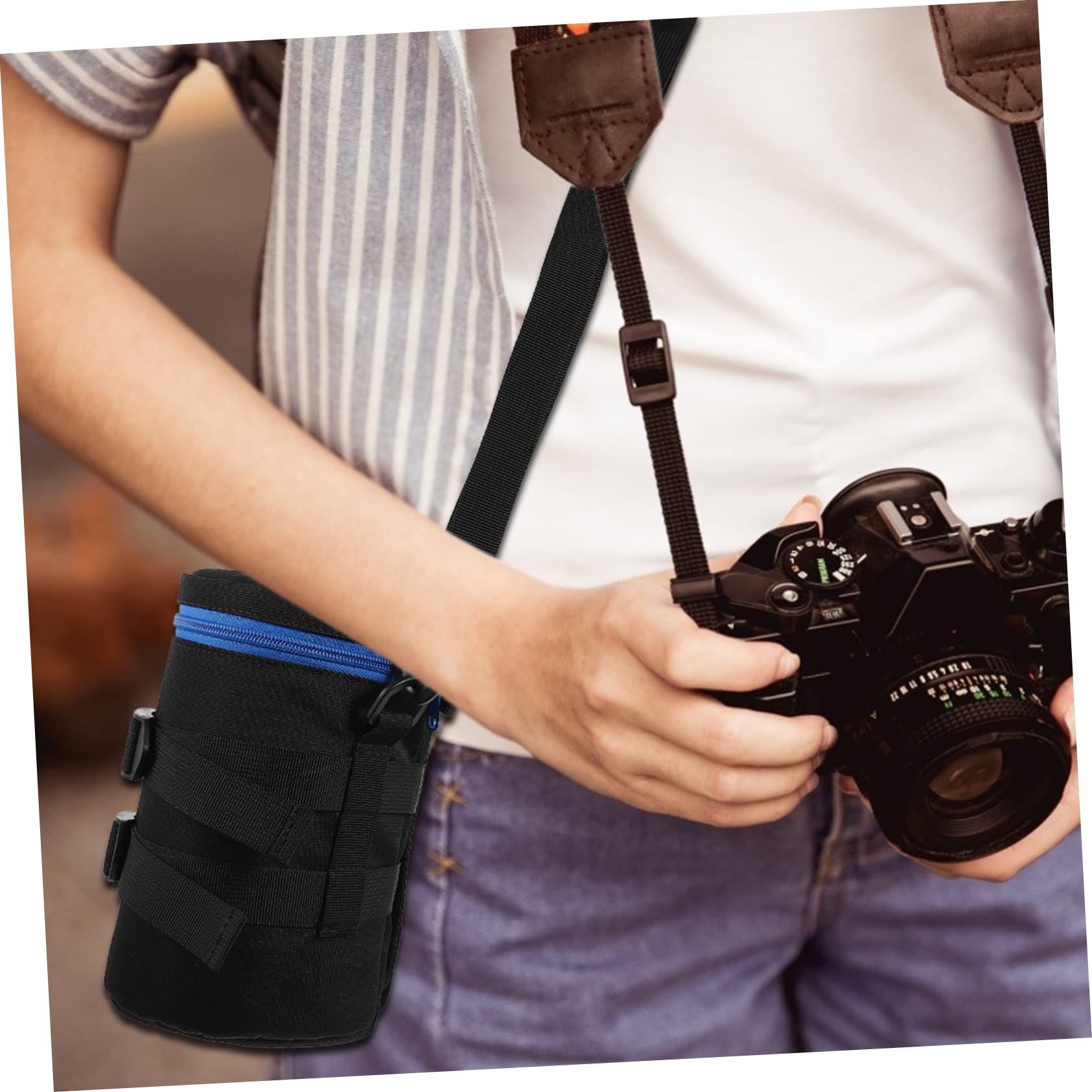 Borsa Protettiva Antiurto per Obiettivo Fotocamera Dslr e Portatile, Custodia in Poliestere Resistente All’acqua Cerniera Scorrevole, per Fotografi e Accessori da Viaggio