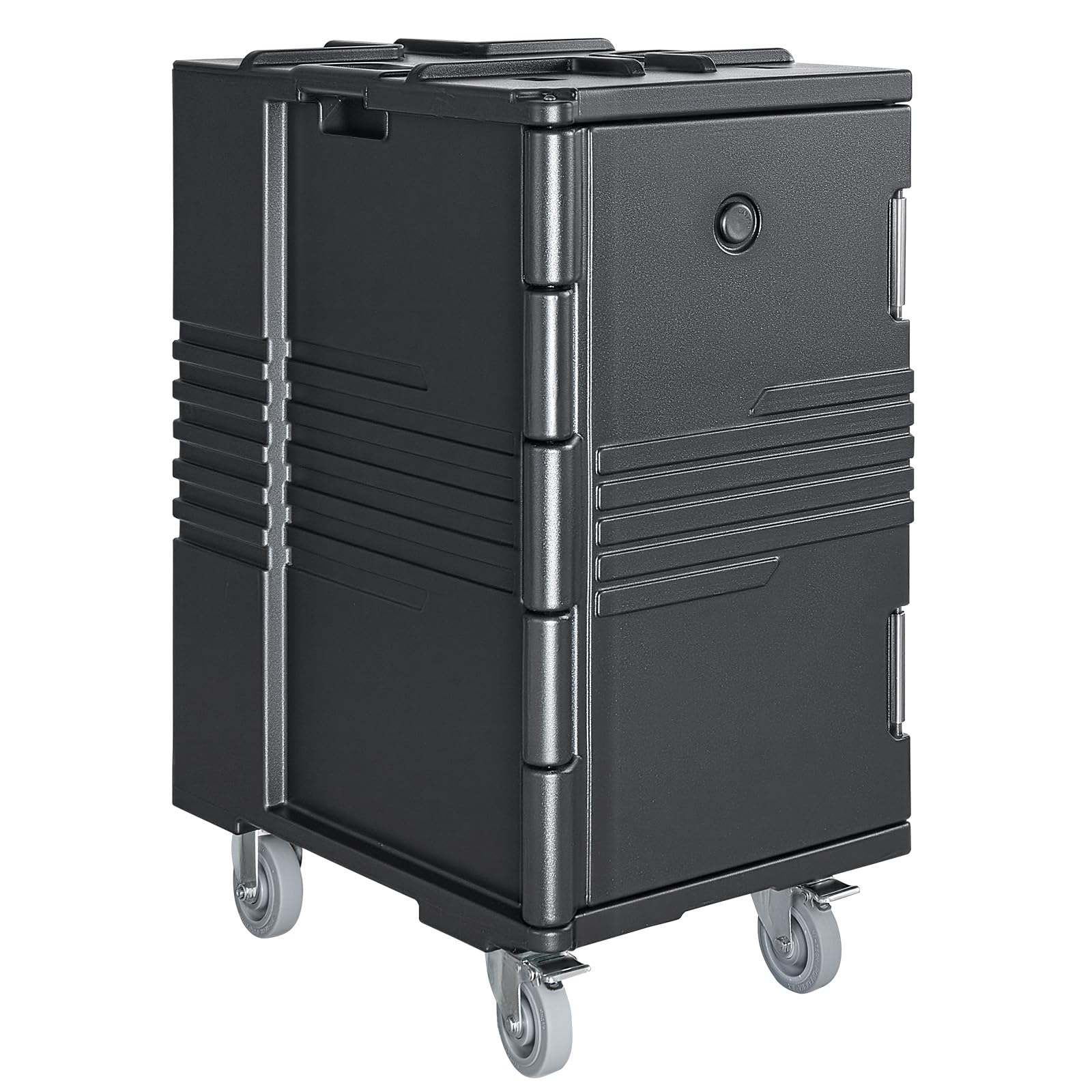 VEVOR Conteneur Isotherme 120 L, Caisson Isotherme Alimentaire pour Bacs GN sans Électricité, pour Maintien au Chaud ou Frais Restauration, Boîte de Transport Traiteur Empilable en LLDPE avec Roues