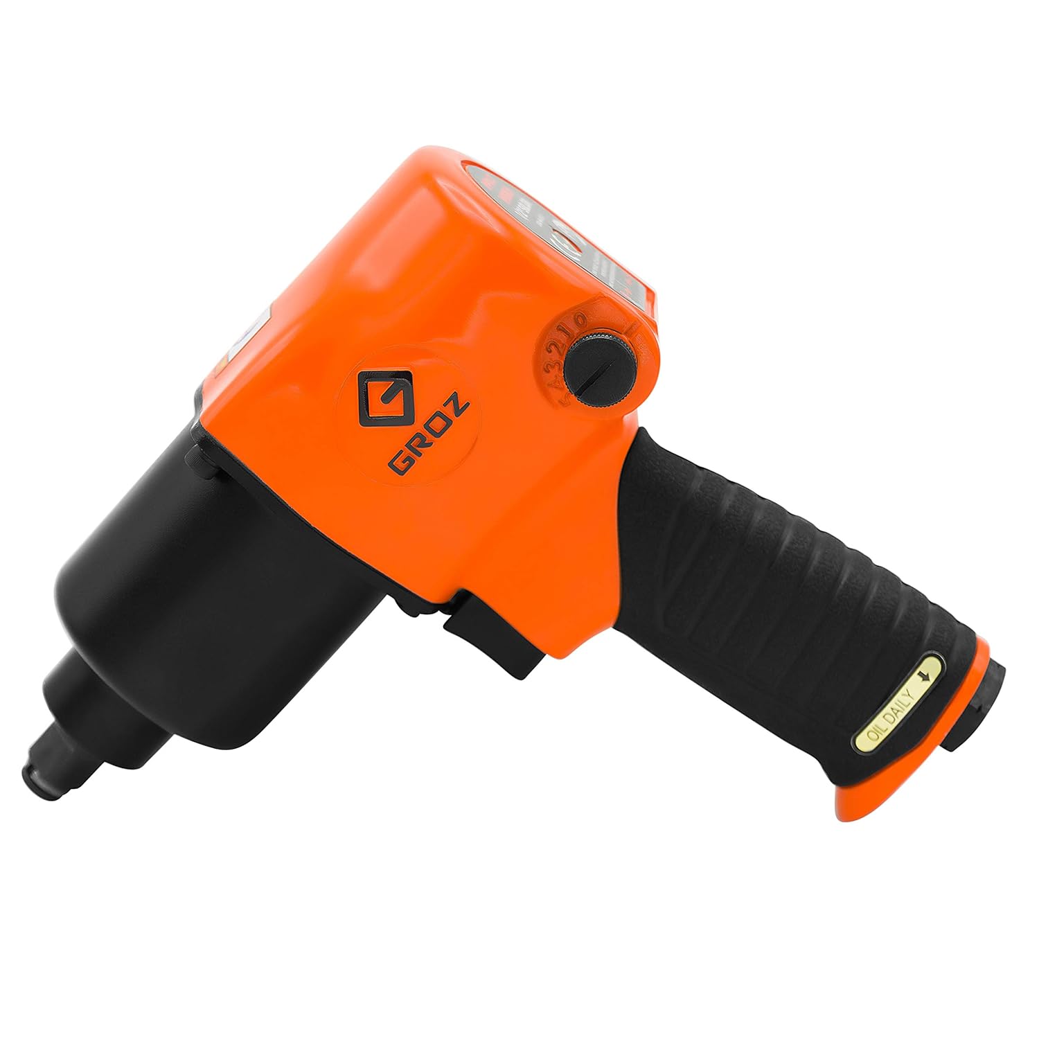 Groz 61921 1/2" Pneumatic Impact Wrench, Aluminium Body with Rubber grip