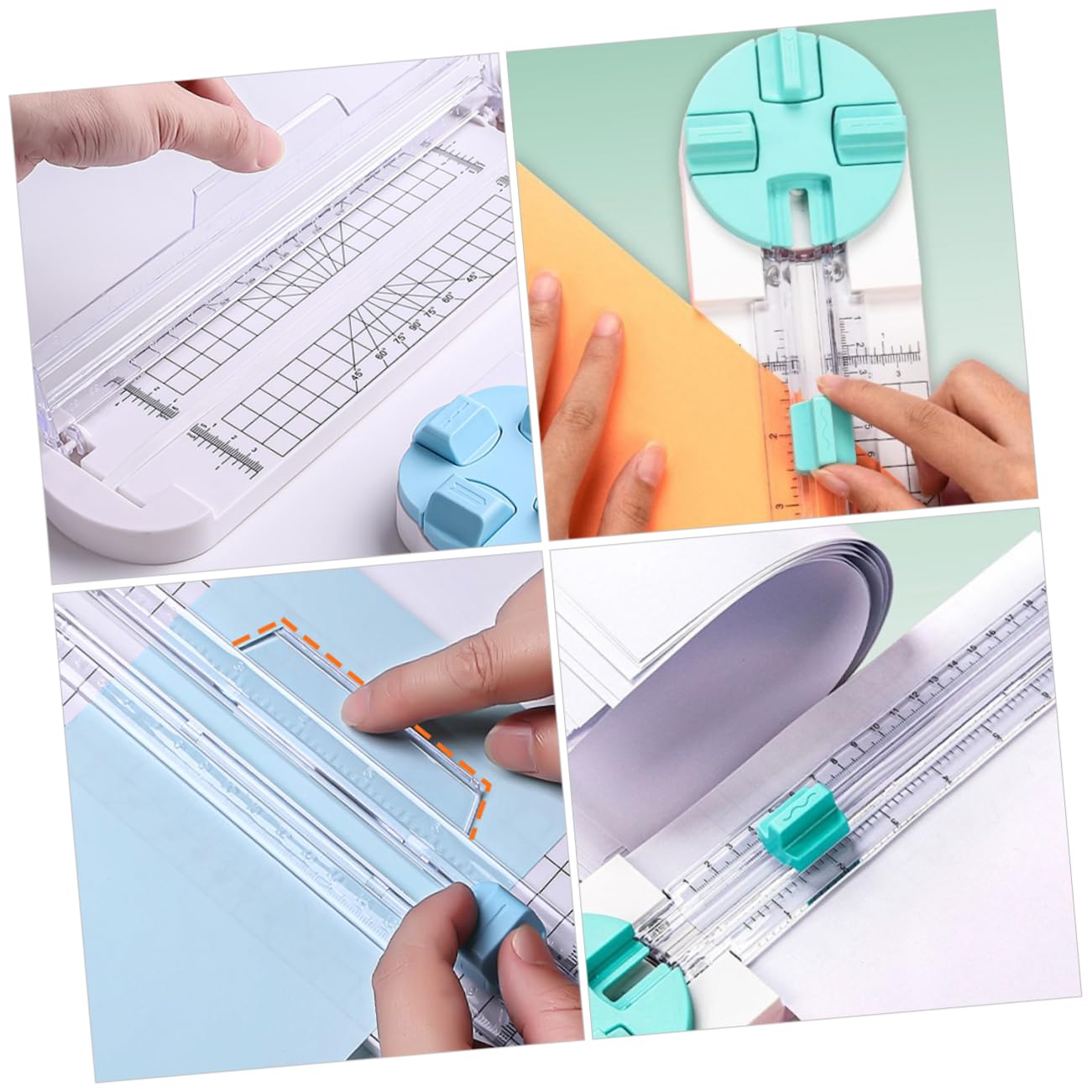 Gadpiparty 2piezas Cortadora De Papel Portátil Para Manualidades Papel De Obsequio Tarjetas Álbumes De Recortes