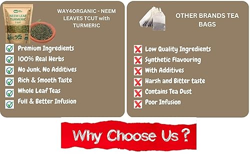 Miniatura 8 de Té de hojas de neem con cúrcuma de 8 onzas, aumenta la inmunidad, ayuda en la digestión, sin cafeína, un té con dos beneficios (paquete de 1)