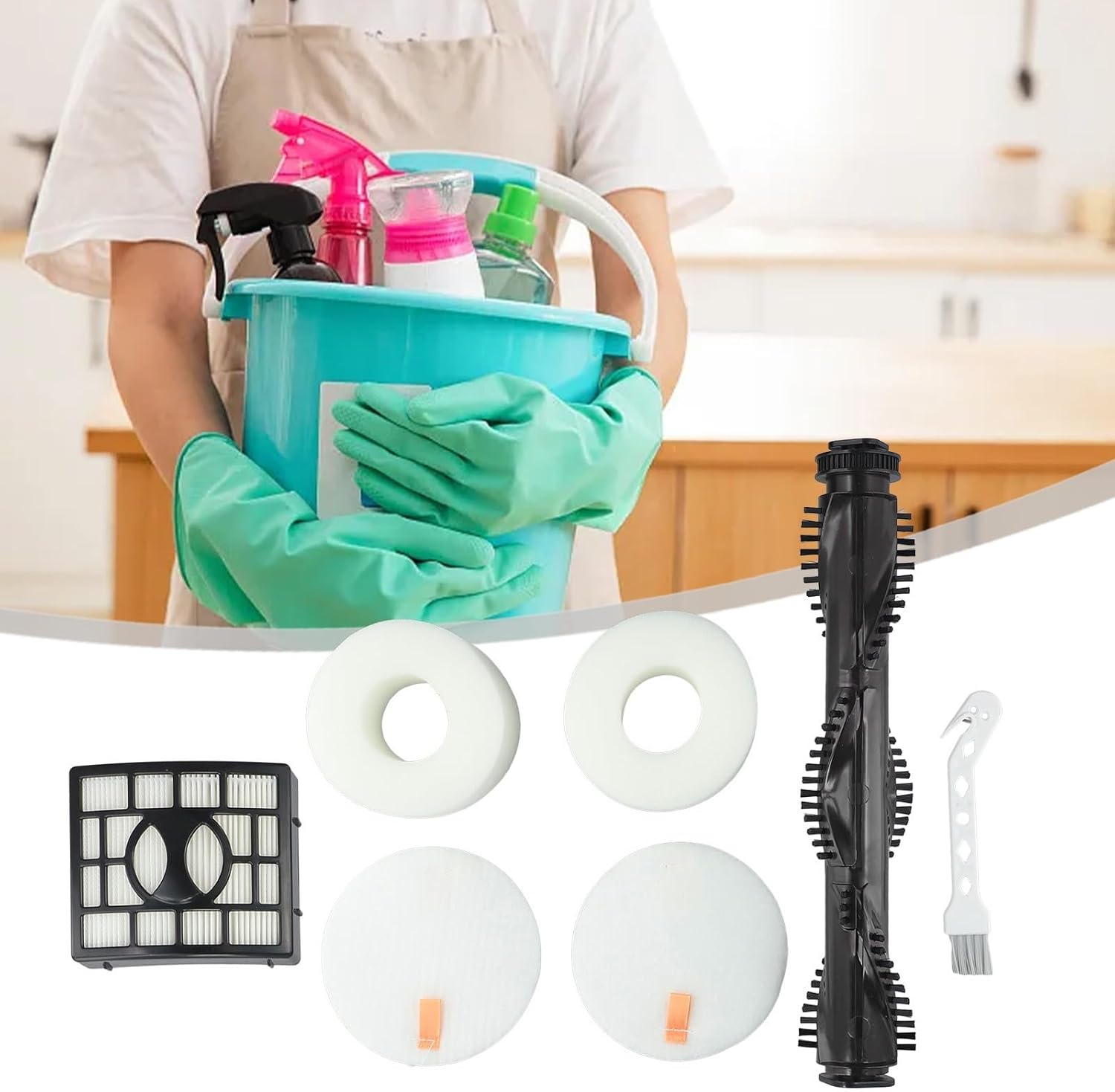 Vacuum Roller Brush Filter Attachment Set For Shark NV680 NV681 NV682 NV683 Replacement Part XHF680 XFF680 With Cleaning Brush Upright Vacuum Navigator Replacement Parts