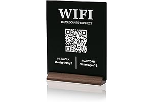 Rectangular QR Code Table Sign (WiFi): Connect Guests with Ease