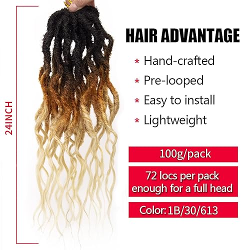 Miniatura 392 de 8 paquetes de rastas de cabello sintético de ganchillo de 18 pulgadas, rastas sintéticas bohemias con extremos rizados, cabello de ganchillo suave