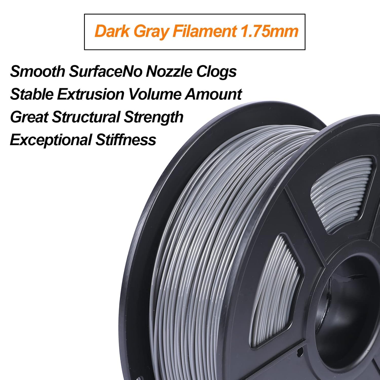 Gеt Sресіаl Prісе PLA PRO (PLA+) 3D Printer Filament, WELLSHOW 1.75mm Filament, Dimensional Accuracy +/- 0.03mm, 1kg Spool, Dark Grey