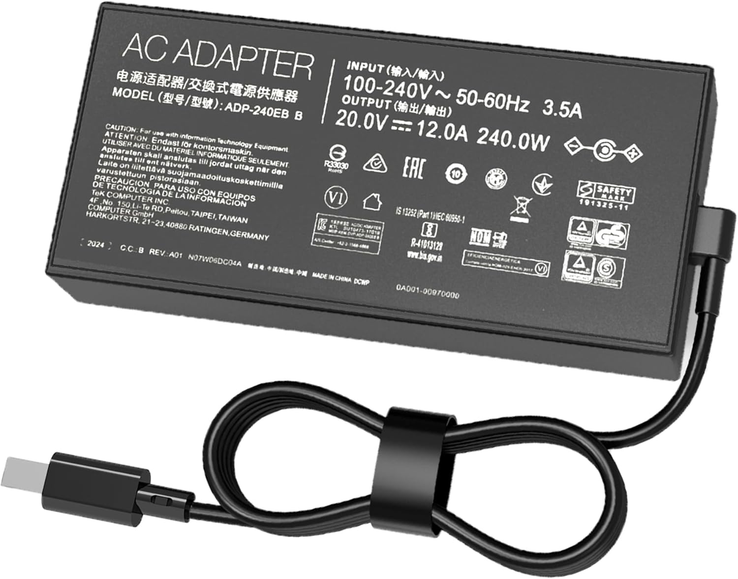 200W 240W AC Charger for Asus ROG Zephyrus G16 (2024 2025) GU605 GU605MU GU605MV GU605MI GU605MY GU605MZ GU605MY-XS96 Compatible with Asus ProArt P16 PX13 HN7306 H7606 Laptop Power Adapter