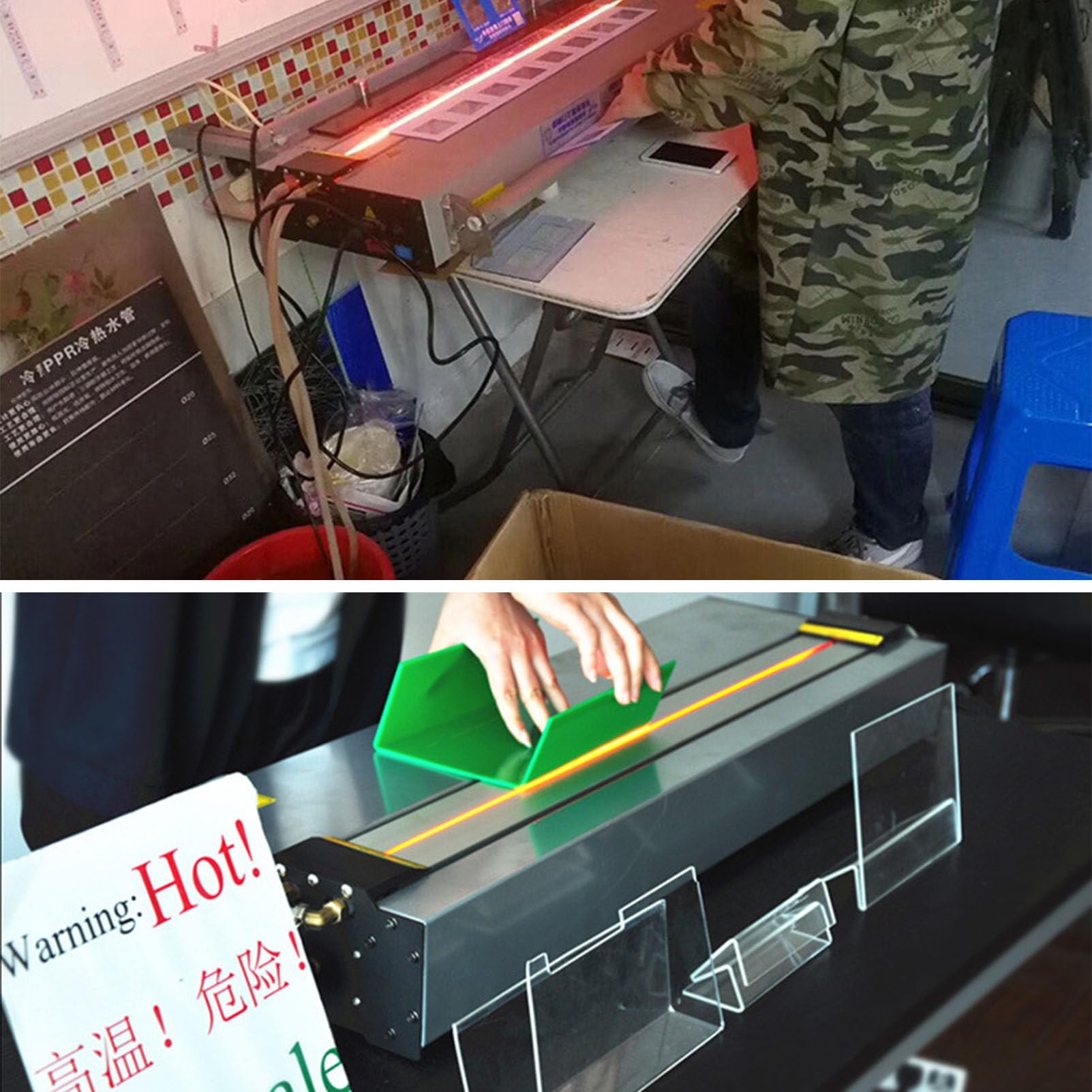 Piegatrice acrilica con regolatore di angolo e lunghezza, aggiornata per plexiglass, PVC, ABS e altro, calibrazione del raggio di 70 cm per piegatura di precisione