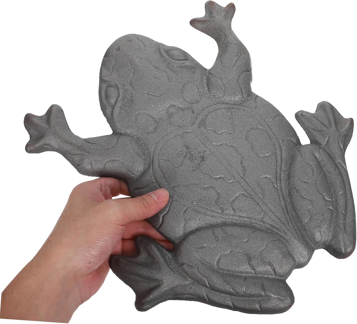 Mipcase Cast Iron Frog Stepping Stone Garden Decorative Frog Statue Outdoor Pathway Ornament