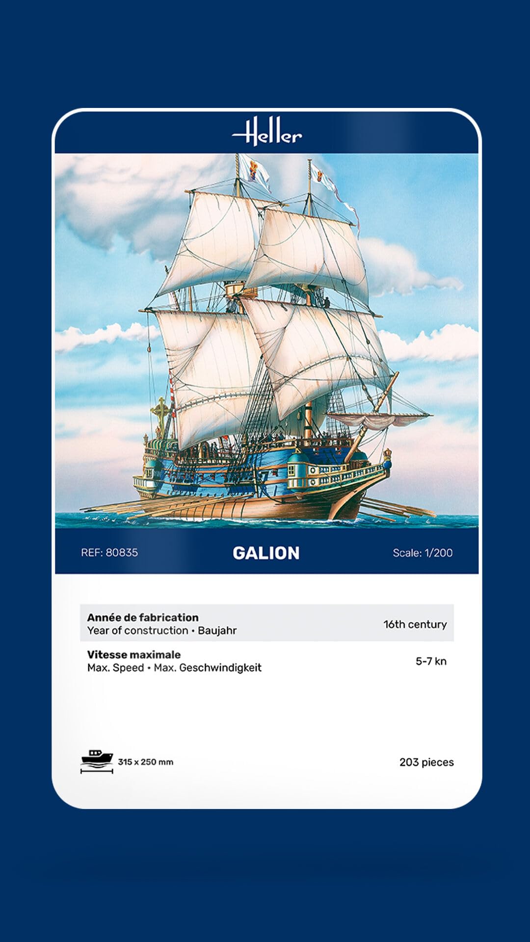 Heller - 80835 - Construction Et Maquettes - Galion - Echelle 1/200ème