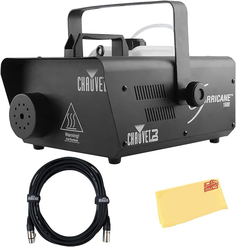 CHAUVET DJ Hurricane 1600 25,000-CFM Fog Machine Bundle with DMX Cable and Austin Bazaar Polishing Cloth