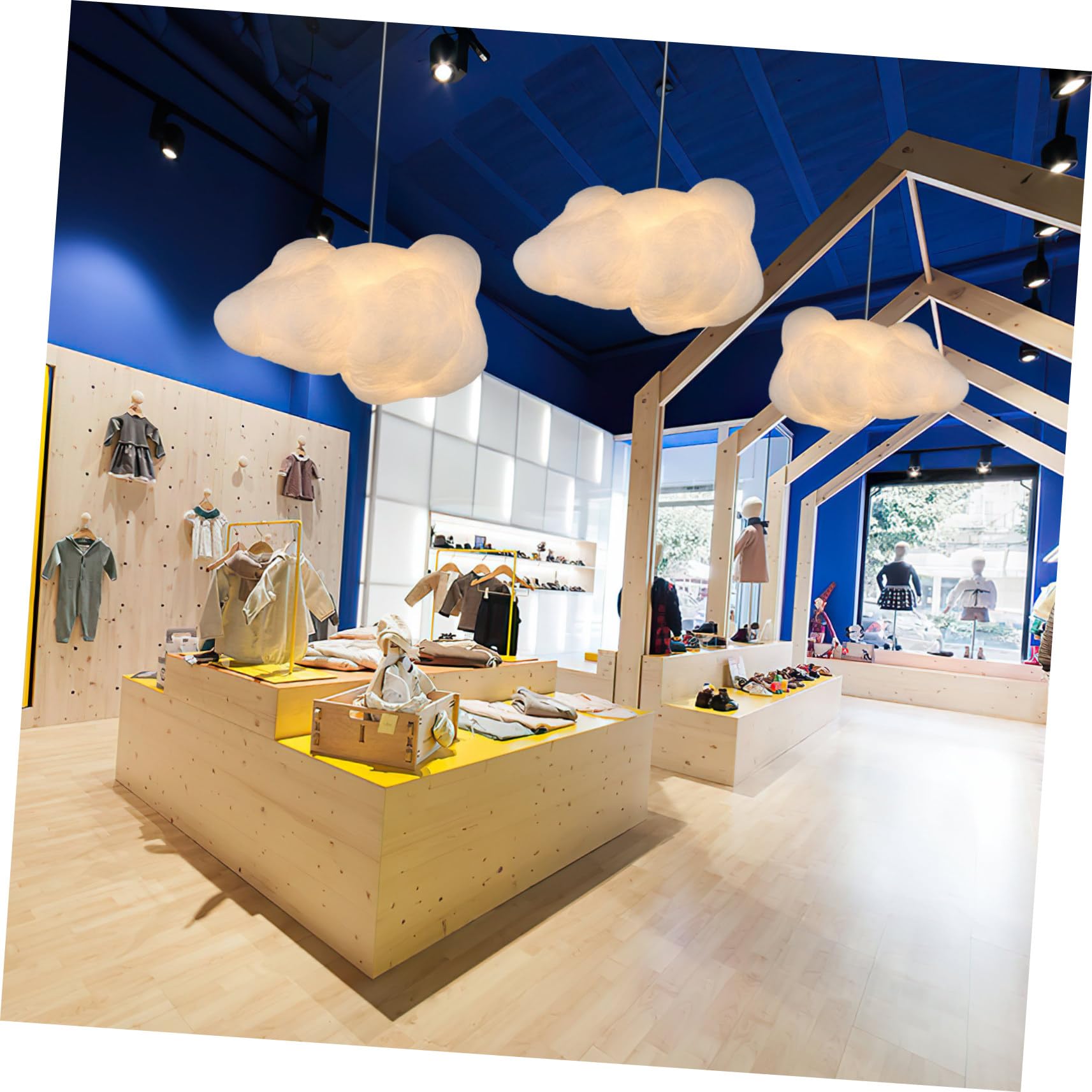 Ciieeo Lámpara Colgante Led Con Forma De Nube 13.38X7.87X7.08In Luz De Techo Decorativa Para Hogar Restaurante Bar Cafetería Diseño Creativo Sin Cable De Tierra