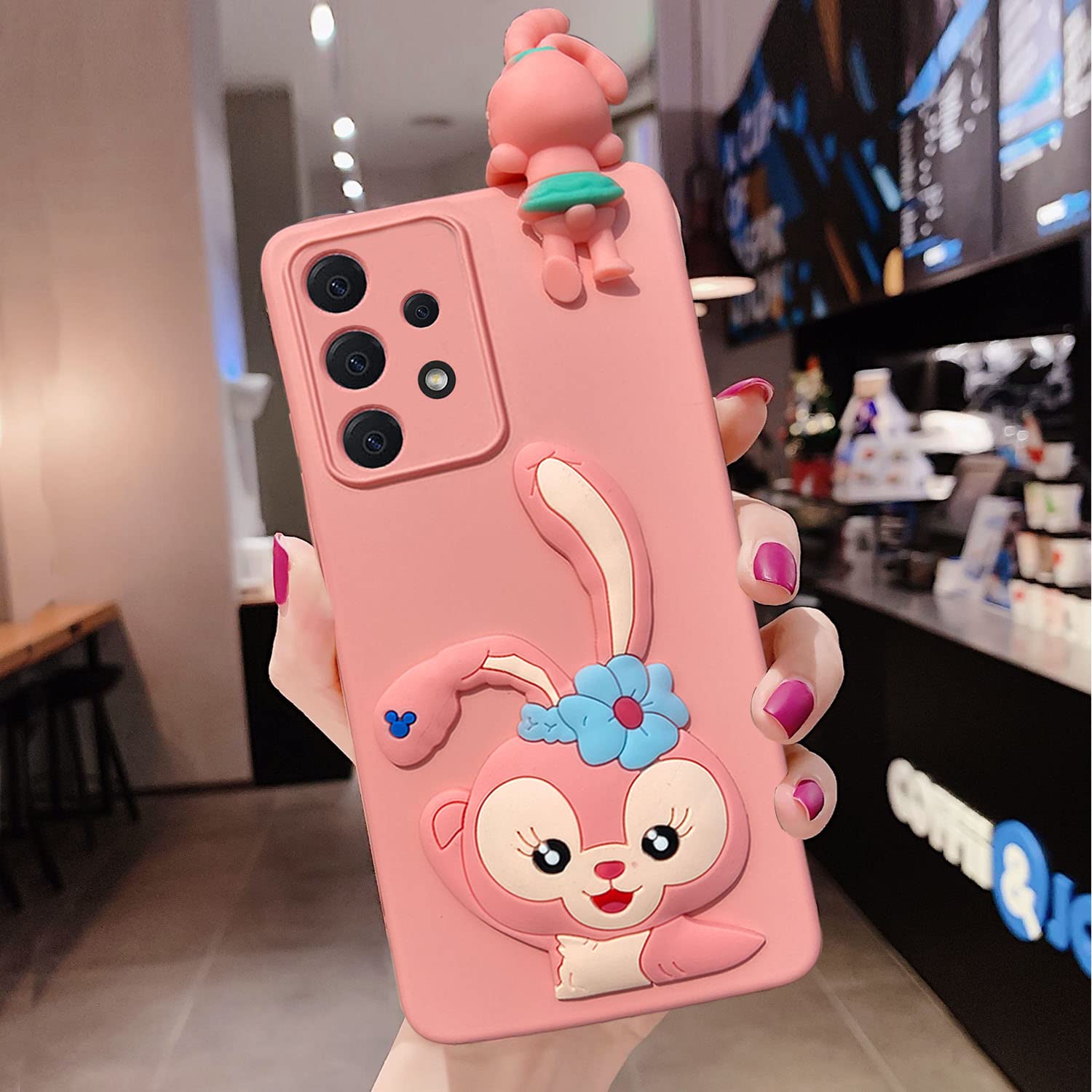 KC Back Cover for Samsung Galaxy A23 4G & Samsung Galaxy A23 5G, Cute Bunny Duffy Ballet Rabbit Peeking Cartoon Soft Silicon Soft Silicone Case (Pink) (B0B5DVCQKP) Amazon Price History, Amazon Price Tracker