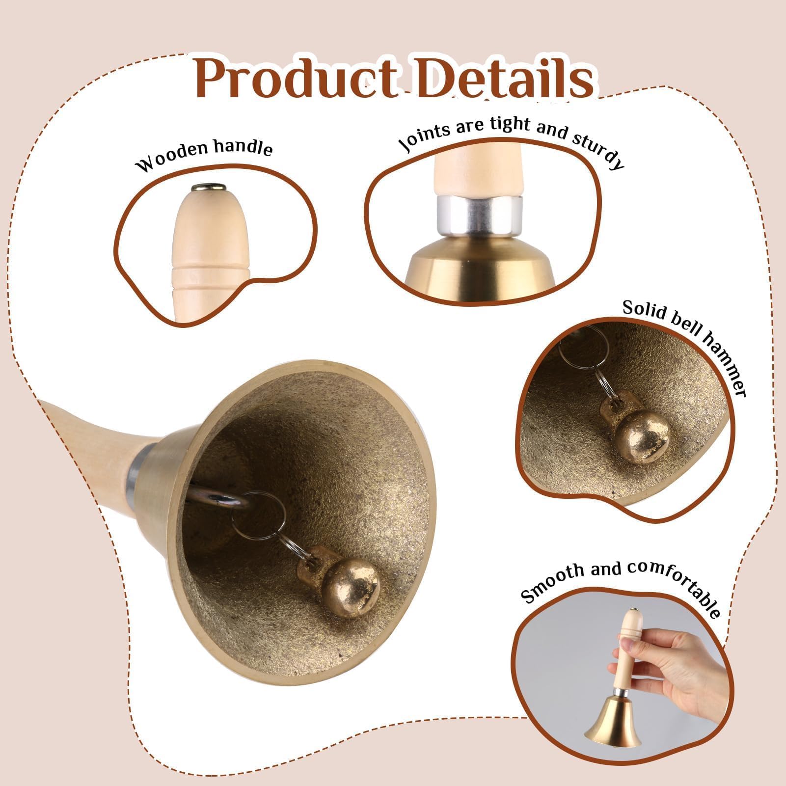 CAMPANA CAMPANELLA IN ottone Brunito da appendere di diametro 11,5 cm arredo EUR 39,90 - IT