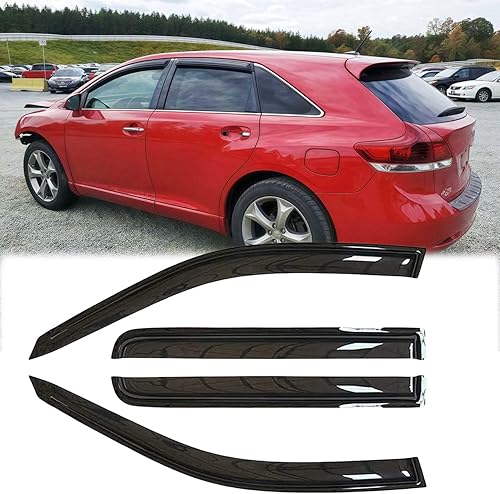 94162 Deflector de Viento para Ventana Lateral Resistente al Sol e Impermeable compatible con TOYOTA VENZA 2009-2018, Juego de 4 Piezas de Guardas