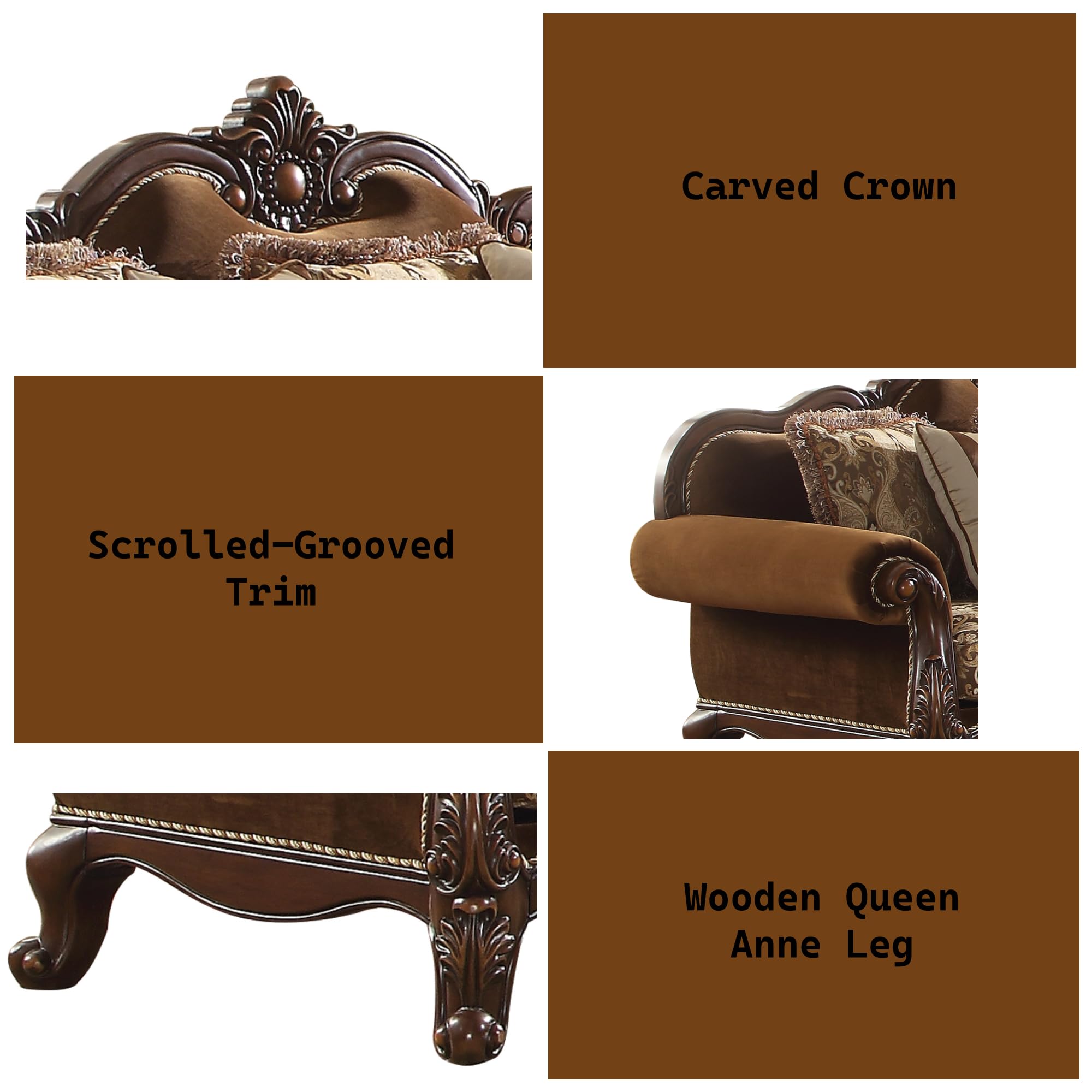 Amazon.com: ACME Furniture Furniture Jardena Sofa,Brown and Floral