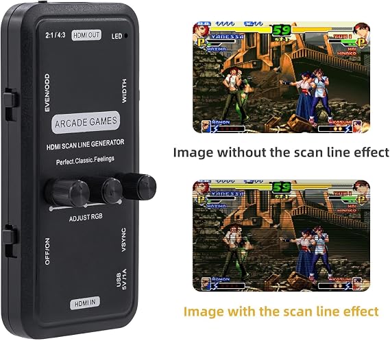 HDMI Scanline Generator Portable Audio Video Output HDMI Image Scan Line Generator Function Board for All Retro Games/Gamers/Mame/Arcade Game/Emulator