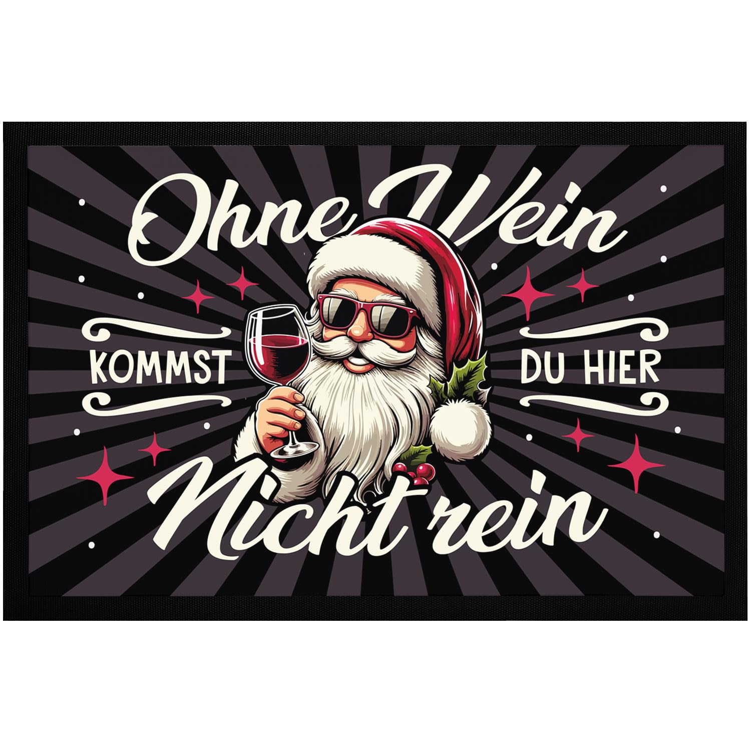 Felpudo de Navidad Ohne Wein alfombra de entrada para exterior protegido y pasillos