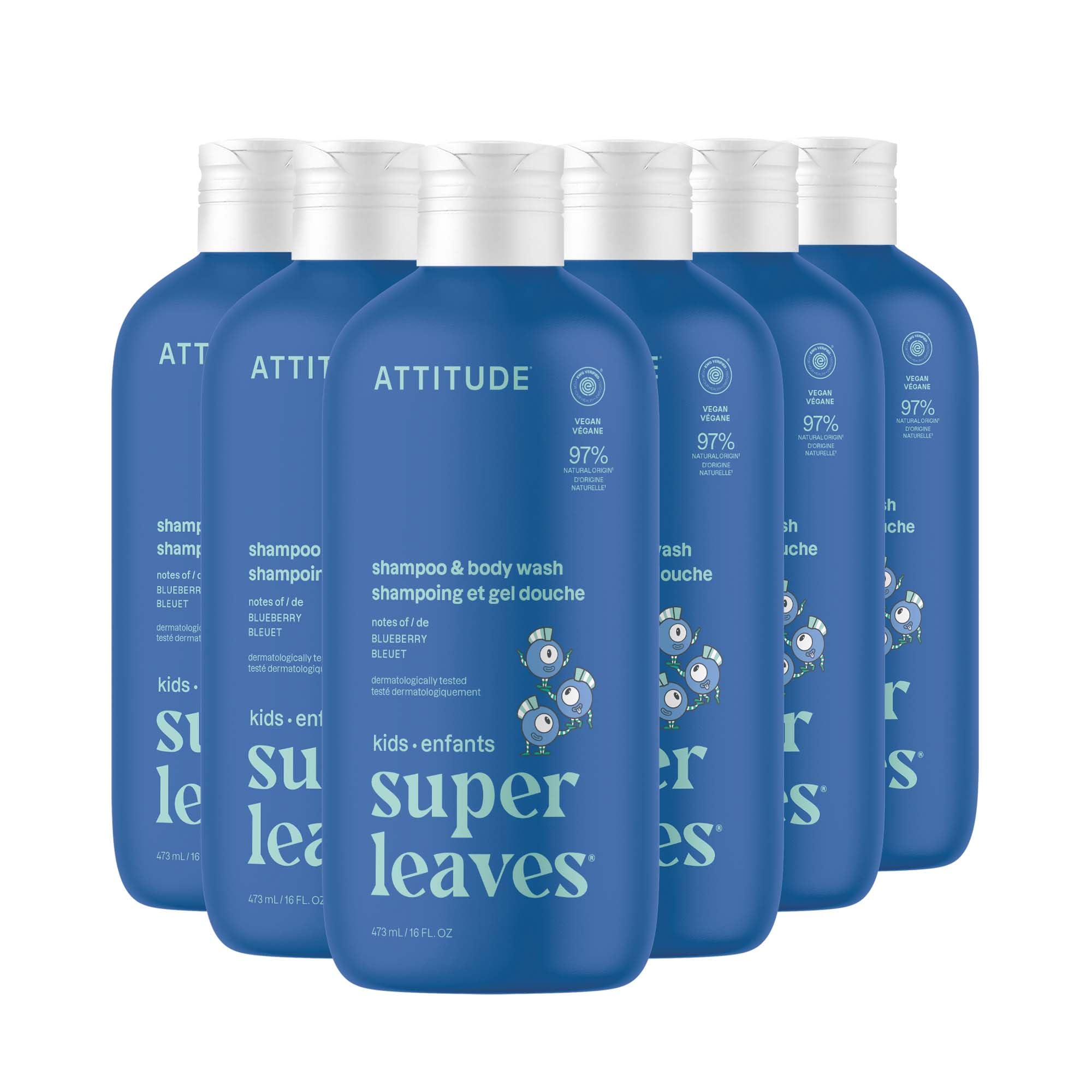 ATTITUDE Shampoo and Body Wash for Kids EWG Verified Hair and Body Cleanser Dermatologically Tested Soap Plant and