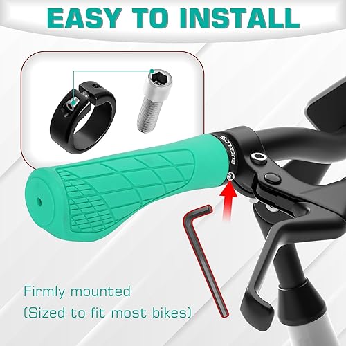 Vista 48 de BUCKLOS Empuñaduras de manillar de bicicleta con bloqueo único, mango ergonómico antideslizante para bicicleta de montaña, mango antideslizante