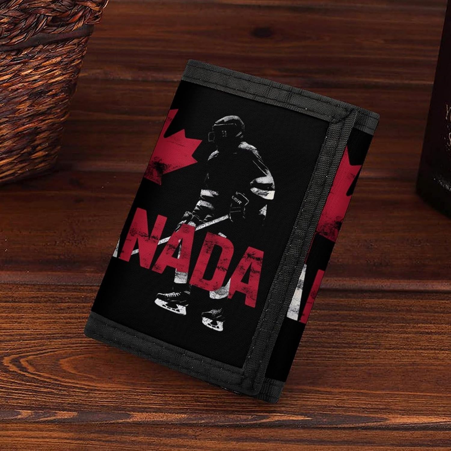 Canada Hockey Trifold Slim Wallet Front Pocket With Money Clip And ID Credit Card Slots For Travel Work