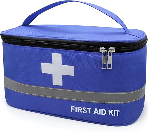 Miniatura 10 de Faylapa Bolsa vacía de primeros auxilios, 10.2 x 5.5 x 5.5 pulgadas, bolsa portátil de almacenamiento médico de primeros auxilios para exteriores
