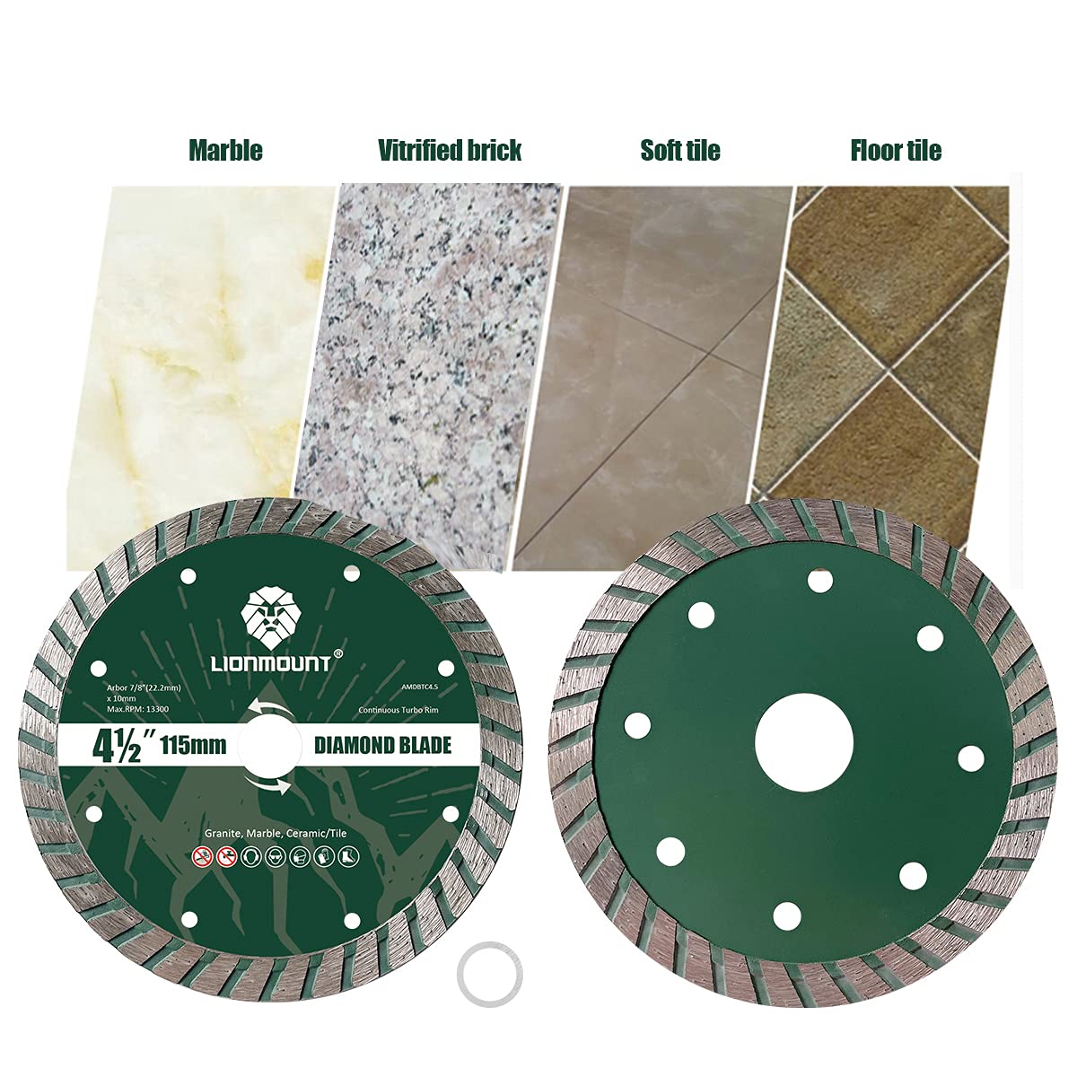Super Thin Diamond Tile Blade 4-Inch 2-Pack For Cutting Porcelain, Granite, Marble - Dry Or Wet Use - View #5
