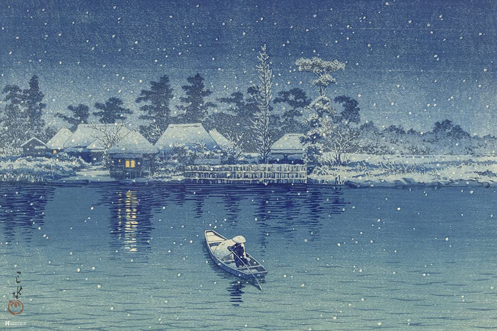 Amazon.com: Ushibori Snow Hasui Kawase Japanese Painting Japanese